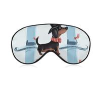 Weiche Verdunkelungs-Schlafmaske, Pariser Dackel, Reiseaugenabdeckung, kein Augendruck, superleicht, seidig, weiche Augenbinde mit verstellbarem Riemen, für Damen und Herren