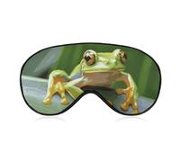 Weiche Verdunkelungsaugenmaske, Baumfrosch, Baby-Reiseaugenabdeckung, kein Augendruck, super leicht, seidig, weiche Augenbinde mit verstellbarem Riemen, für Damen und Herren