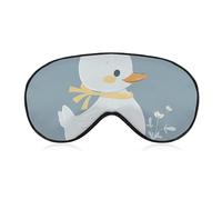 Weiche Verdunkelungsaugenmaske, kleine weiße Ente, Reiseaugenabdeckung, kein Augendruck, super leicht, seidig, weiche Augenbinde mit verstellbarem Riemen, für Damen und Herren