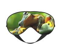 Weiche Verdunkelungsaugenmaske mit grünem Froschdruck, Reise-Augenmaske, Seitenschläfer-Augenabdeckungen, Schlaf-Augenmaske für Männer und Frauen