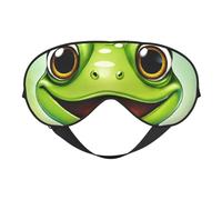 Weiche Verdunkelungsaugenmaske mit grünem Froschdruck, Reise-Augenmaske, Seitenschläfer-Augenabdeckungen, Schlaf-Augenmaske für Männer und Frauen