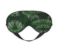 Weiche Verdunkelungsaugenmaske mit grünen Palmenblättern, tropische Pflanzen, Reise-Augenmaske, Seitenschläfer-Augenabdeckung, Schlaf-Augenmaske für Männer und Frauen