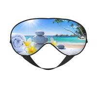 Weiche Verdunkelungsaugenmaske mit tropischen Blumen und Zen-Motiv, Reise-Augenmaske, Seitenschläfer-Augenabdeckung, Schlaf-Augenmaske für Männer und Frauen