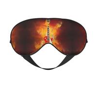 Weiche Verdunkelungsaugenmaske, Motiv: Rockgitarre mit brennendem Druck, Reise-Augenmaske, Seitenschläfer-Augenabdeckungen, Schlaf-Augenmaske für Männer und Frauen