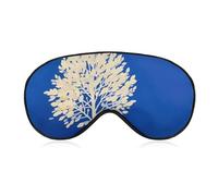 Weiche Verdunkelungsaugenmaske, Motiv: weißer Baum, Reiseaugenabdeckung, kein Augendruck, superleicht, seidig, weiche Augenbinde mit verstellbarem Riemen, für Damen und Herren
