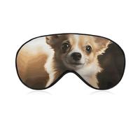 Weiche Verdunkelungsaugenmaske, niedlicher Chihuahua-Reise, Augenschutz, kein Augendruck, super leicht, seidig, weiche Augenbinde mit verstellbarem Riemen, für Damen und Herren