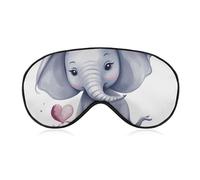 Weiche Verdunkelungsaugenmaske, niedlicher Elefant, Reiseaugenabdeckung, kein Augendruck, superleicht, seidig, weiche Augenbinde mit verstellbarem Riemen, für Damen und Herren