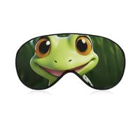 Weiche Verdunkelungsaugenmaske, niedlicher Frosch, Reiseaugenabdeckung, kein Augendruck, super leicht, seidig, weiche Augenbinde mit verstellbarem Riemen, für Damen und Herren