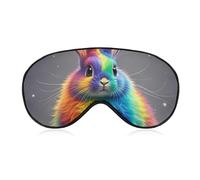 Weiche Verdunkelungsaugenmaske, Regenbogen, Kaninchen, Reiseaugenabdeckung, kein Augendruck, super leicht, seidig, weiche Augenbinde mit verstellbarem Riemen, für Damen und Herren
