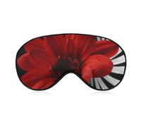 Weiche Verdunkelungsaugenmaske, rote Blume, Reiseaugenabdeckung, kein Augendruck, super leicht, seidig, weiche Augenbinde mit verstellbarem Riemen, für Damen und Herren