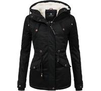 Winterjacke MARIKOO "Manolya" Gr. M (38), schwarz Damen Jacken Lange stylischer Kurzmantel mit weichem Teddyfell-Futter (31073529-M)