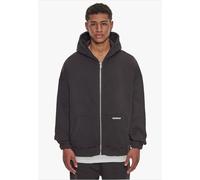 Sweatjacke DROPSIZE "Dropsize Herren Super Heavy Blank Zip-Hoodie", Herren, Gr. L, schwarz (washedschwarz), 70% Baumwolle, 30% Polyester, unifarben, Langarm, Sweatjacken (81574722-L) washedschwarz