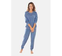 Weicher & bequemer Frotte-Pyjama mit Bündchen blau 44/46