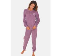 Weicher & bequemer Frotte-Pyjama mit Bündchen lila 48/50