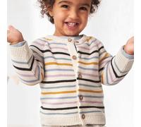 Weicher Cardigan Knopfleiste Ringel beige 50/56