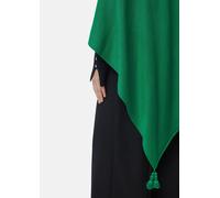 Weicher Feinstrick-Poncho aus Viskosemix mit Quasten grün ONESIZE