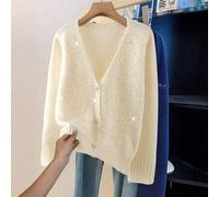 Weicher & glänzender Pailletten V-Ausschnitt Cardigan, gemütlich & stylisch für Herbst/Winter