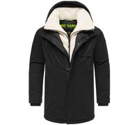 Weicher Herren Kurzmantel mit abnehmbarem Teddyfleece-Kragen "Navroos XX" Black S