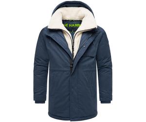 Weicher Herren Kurzmantel mit abnehmbarem Teddyfleece-Kragen "Navroos XX" Navy L