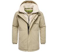 Weicher Herren Kurzmantel mit abnehmbarem Teddyfleece-Kragen "Navroos XX" Sand XL