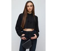 Weicher Kapuzen-Crop-Top aus Strickstoff XS