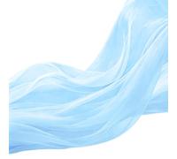 Weicher Organza Tüllstoff 160cm x 3 Meter/5M/10M, Transparenter Netzstoff Dekostoff Zum Nähen Für Hochzeit, Party, Torbogen, Kleid, Tüllrock, Schleier Und DIY Deko (Himmelblau, 160cmx5m)