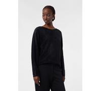 Strickpullover COMMA, Damen, Gr. 42, schwarz, Strick, Obermaterial: 50% Baumwolle, 50% Polyamid, unifarben, Pullover (89616857-42) schwarz