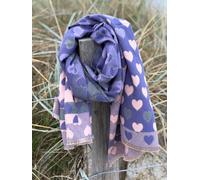 Weicher Schal Damenschal Herzen allover Viskose lila anthrazit Seaside No.64