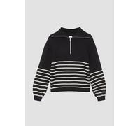 Weicher Strickpullover mit hohem Troyer-Kragen 158/164 schwarz|creme 2170509.99X3.158_164