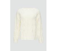 s.Oliver BLACK LABEL - Weicher Strickpullover mit Zopfmuster weiß - Gr. - 40
