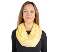Weicher und leichter Damen Loop Schal Uni Farben Rundschal Ganzjahres Schal Schlauchschal Accessoires - Carina (Gelb P10)