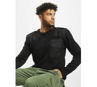 weiches Brandit Herren Sweatshirt Klettverschluss Schwarz XXL
