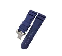 Weiches Kautschuk-Silikon-Taucheruhrarmband, Gummi-Armband, 22 mm, 24 mm, 26 mm, Silikon-Uhrenarmband, passend for Tauchboot Luminor Pam, Grün/Blau, wasserdicht/Orange, faltbar/26 mm(Blue,24mm)