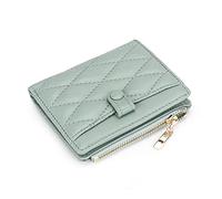 Weiches Kleines Gestepptes Lammleder Portemonnaie für Damen, niedliche und elegante schmale bi-fold Geldklammer, leichtes Kreditkartenetui mit Münzfach, Ausweisfenster und zugänglichem Kartenfach