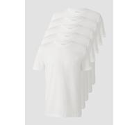 Weiches Kurzarm-T-Shirt aus Baumwoll-Jersey im 5er-Pack S weiß 2174527.0100.S