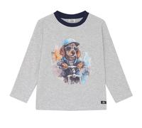 Weiches Langarmshirt cooler Hund grau 92