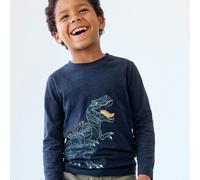 Weiches Langarmshirt Dinosaurier dunkelblau 98/104