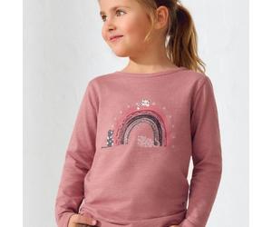 Weiches Langarmshirt Regenbogen altrosa 122/128