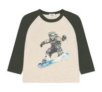 Weiches Langarmshirt Schneeleopard natur meliert 104