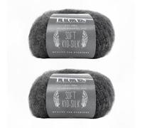 Weiches Mohair- und Seidengarn zum Stricken und Häkeln, 75 % Mohair, 25 % Seide, 25 g, 210 m, flauschiges, weiches Garn, 2 Stück