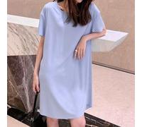 Weiches Schlafkleid Damen Atmungsaktiv Leicht Stoff(Blue)