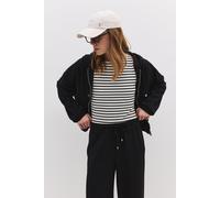 Weiches, seidiges Kapuzensweatshirt mit Reißverschluss aus Modalstoff XS