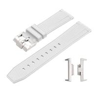 Weiches Silikon-Uhrenarmband, kompatibel mit Tissot PRX 40 mm Uhren, Schnellverschluss-Armband mit Adapter-Sets für Herren Tissot Prx Powermatic 80 Modelle, Weiß