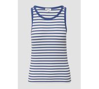 Weiches Slim-Fit-Top aus Rippware 44 blau|weiß 2167284.55G0.44