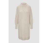 Weiches Strick-Kleid mit Stehkragen 44 Beige