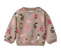 Weiches Sweatshirt braun Katzen 86/92