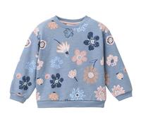 Weiches Sweatshirt große Blumen rauchblau 98/104
