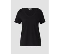 Weiches T-Shirt aus Baumwolle mit V-Ausschnitt 36 schwarz 2166485.9999.36