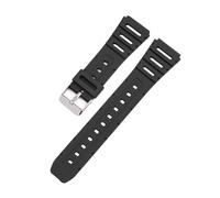 Weiches Uhrenarmband, kompatibel mit Casio-Uhrenarmband CA-53W, CA-61W, FT-100W, W-520U, W-720G, TPU, 18 mm, 20, Armband, Gürtel FT100W(Black-Silver,20mm)