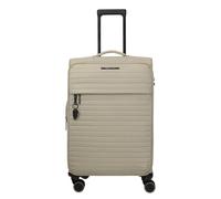 Weichgepäck-Trolley TRAVELITE "BARBARA STEPP Weichgepäck-Koffer", Damen, Gr. B/H/T: 42cm x 68cm x 27cm 64 l, beige (satin), Nylon, unifarben, Koffer, Volumenerweiterung und Schlüsselanhänger - stylisc